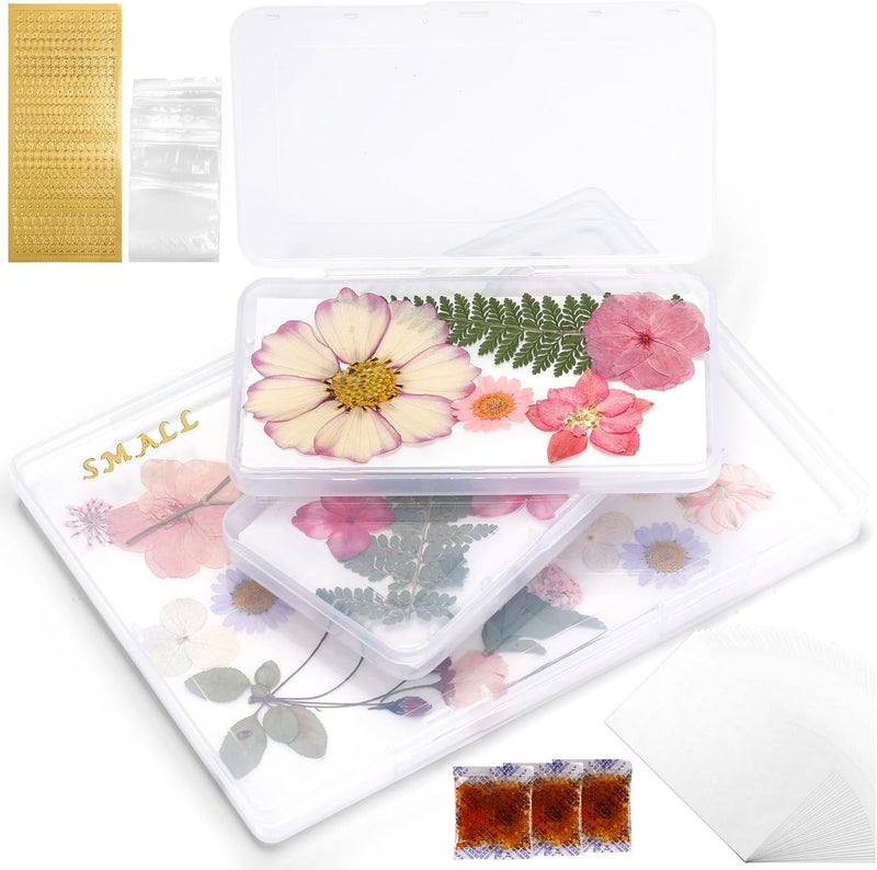 Aboofx 3PCS Dried Flower Storage Set with Blotting Paper, Ziplock Bag and Desiccant, Flower Preservation Kit - Good Seal, High Capacity to Keep Flowers Color and Dry (2pcs 4.9"x2.7"+1pc 7"x5") - Image 1
